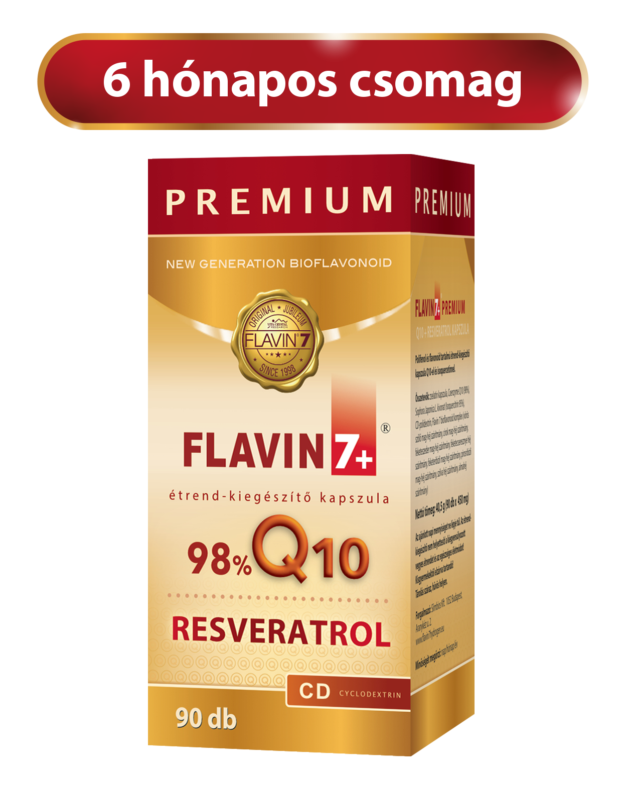 6 hó csomag 6/1 - 2db F7 Q10 + Resveratrol Prémium 90 kapszula