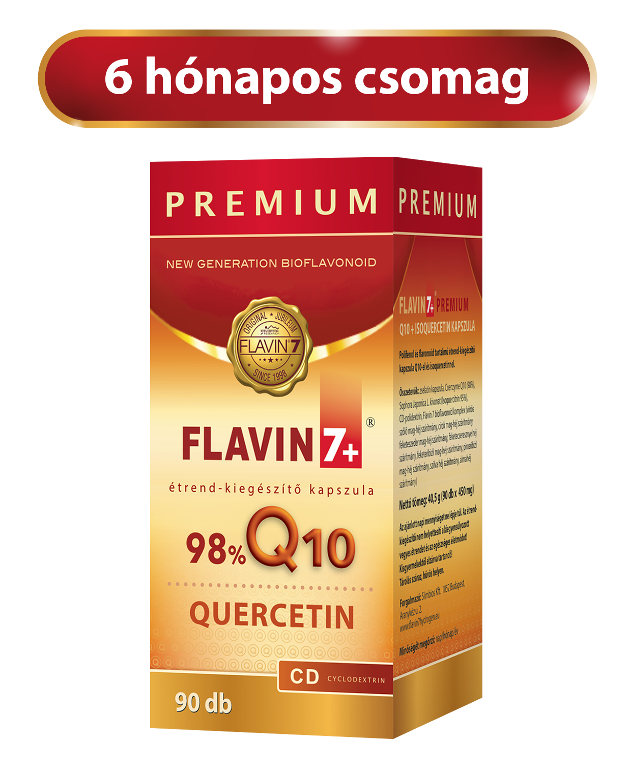 6 hó csomag 6/1 - 2db F7 Q10 + Quercetin Prémium 90 kapszula