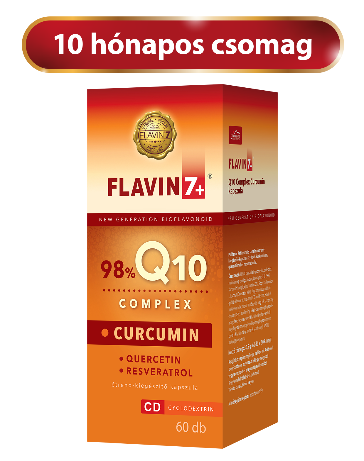 10 hónapos csomag 10/1 START 2db Flavin7 Q10 Complex Curcumin 60 kap