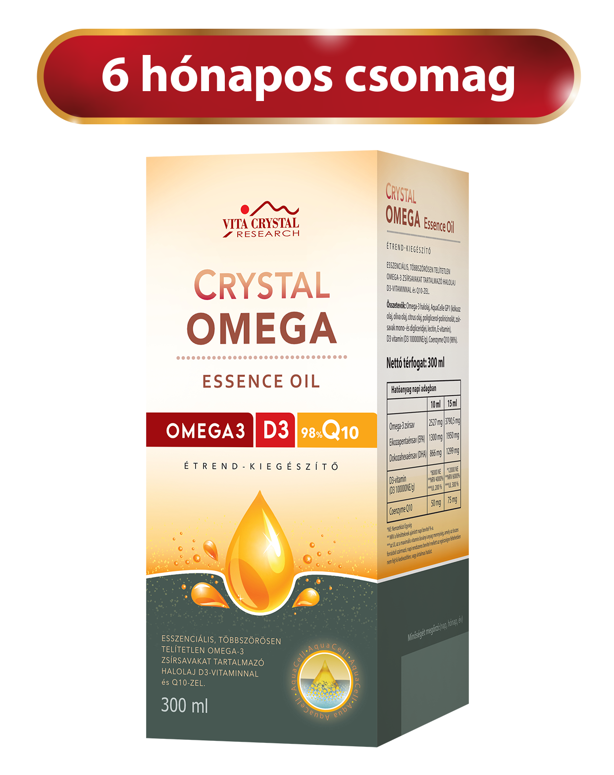 Crystal Omega Essence oil D3, Q10 300 ml csomag 2db automatikus rendelés